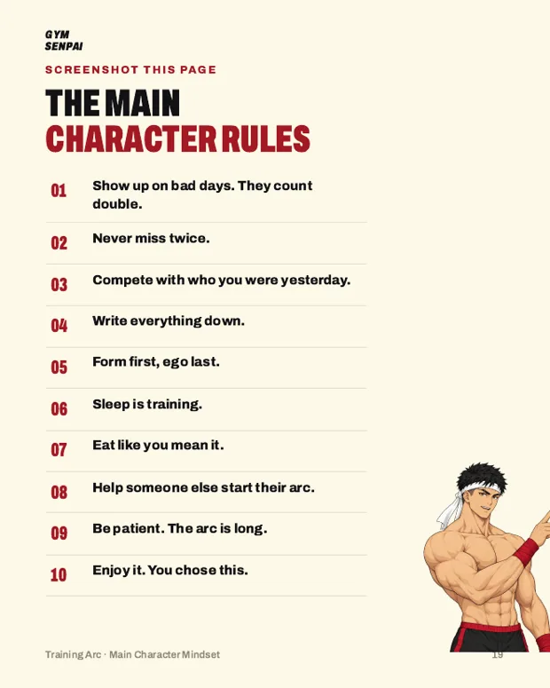 Mindset page: the main character rules