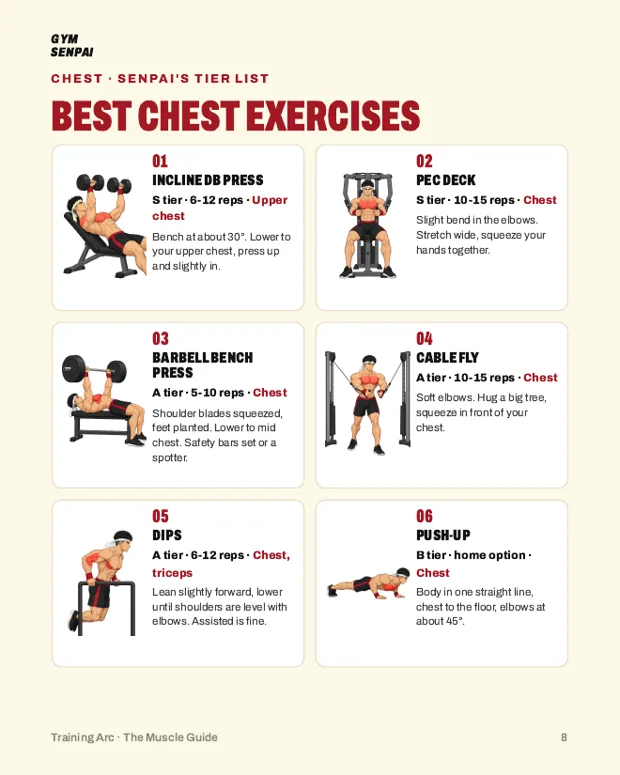 Muscle Guide page: best chest exercises tier list
